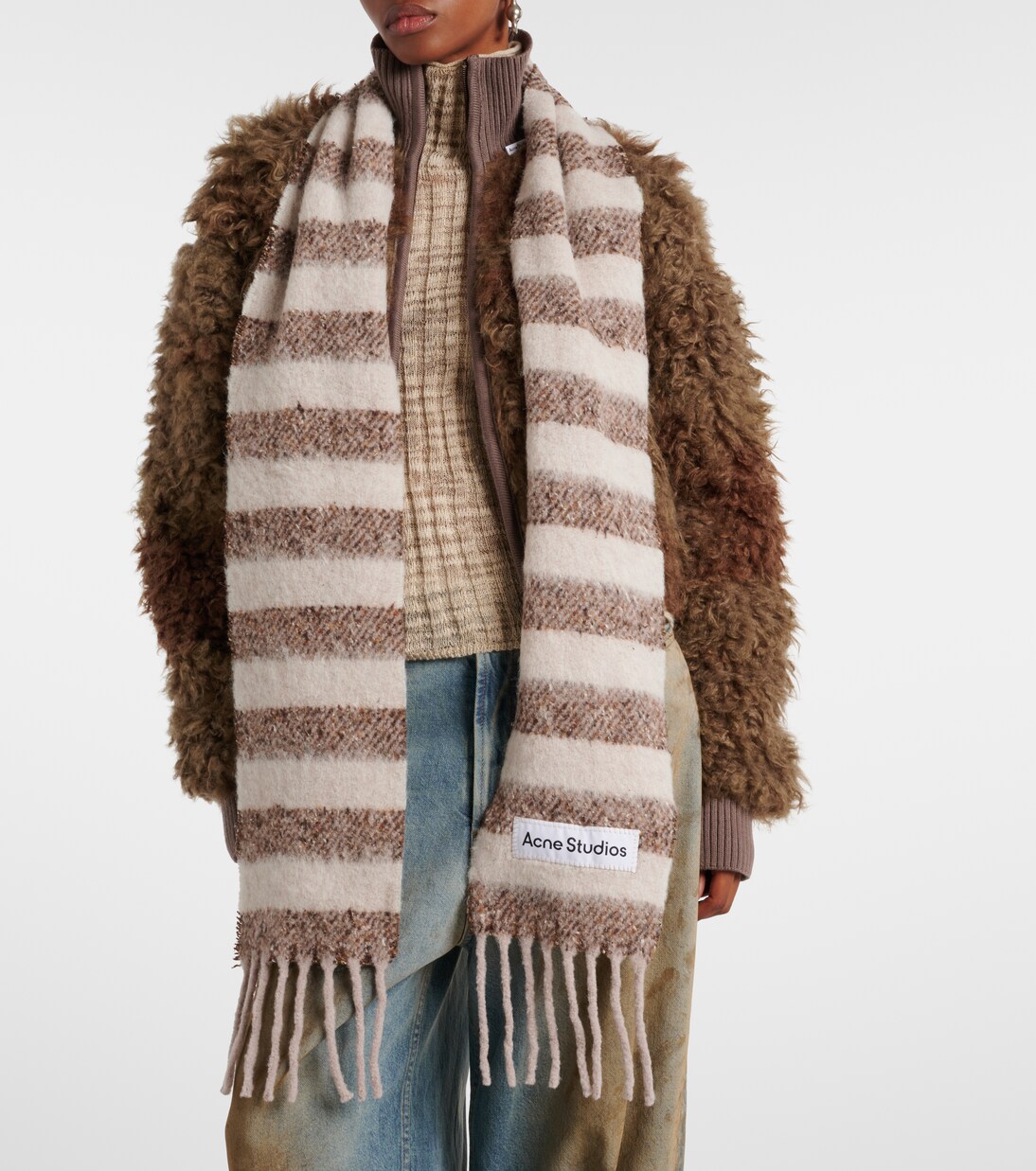 Bufanda de mezcla de lana a rayas | Acne Studios