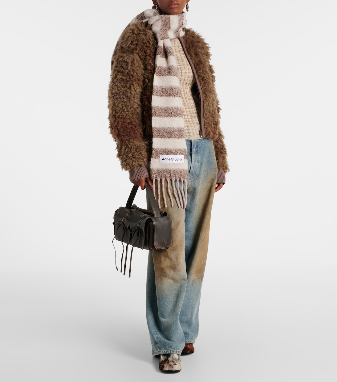 Bufanda de mezcla de lana a rayas | Acne Studios