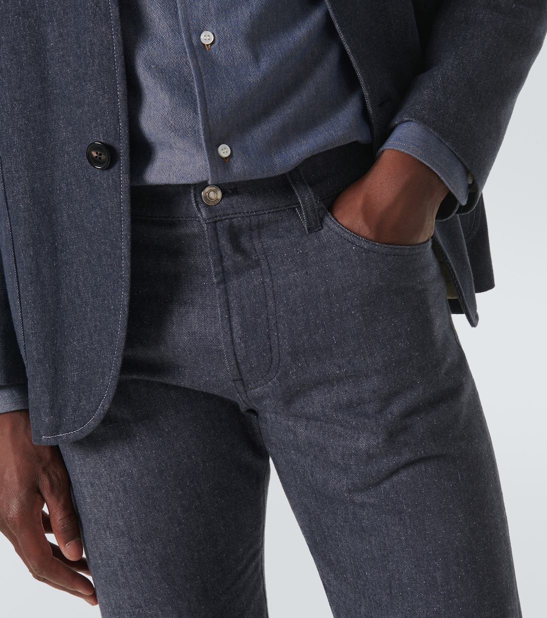 Jean droit à taille mi-haute | Loro Piana