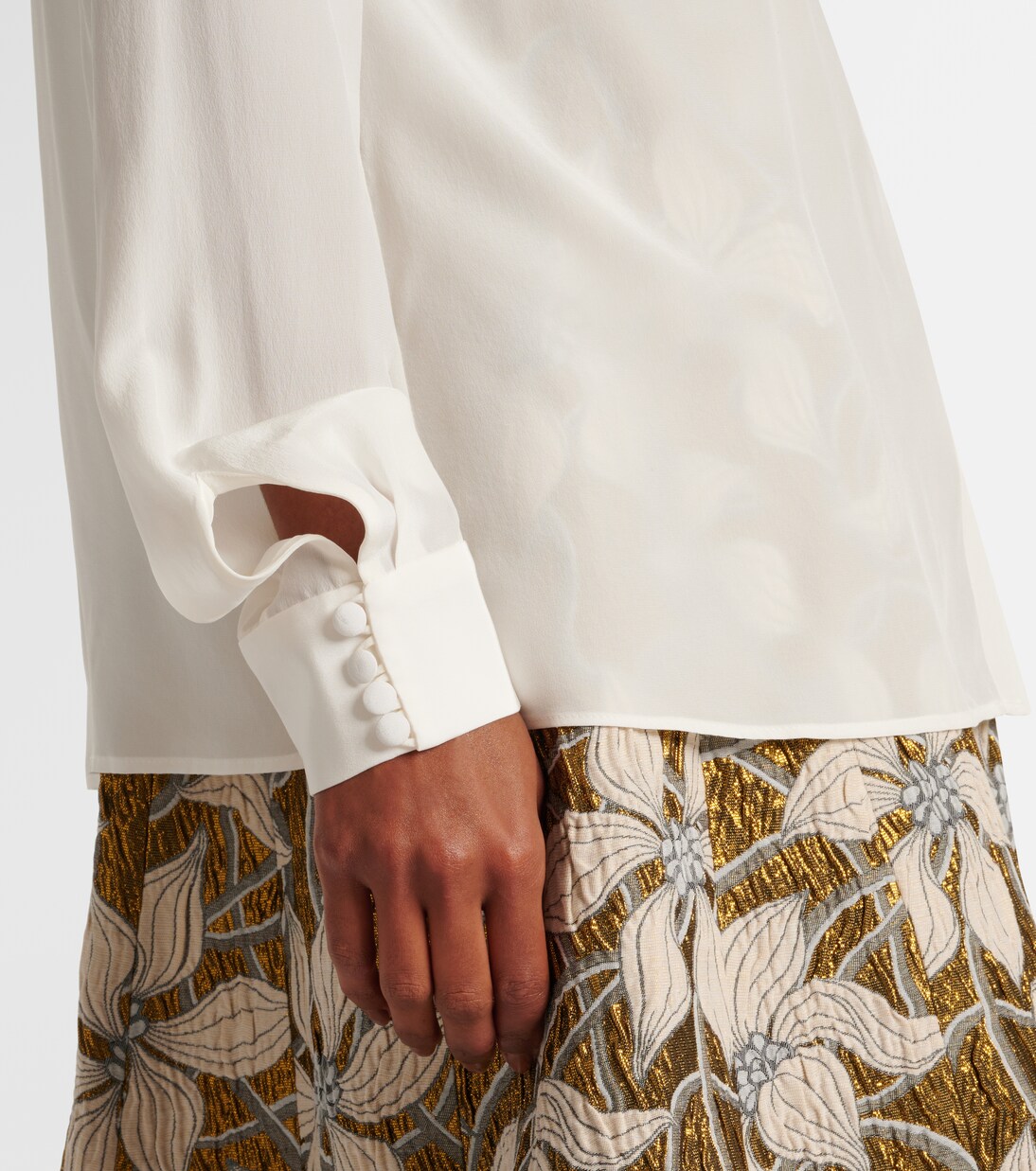 Keltie crêpe de chine shirt | Costarellos