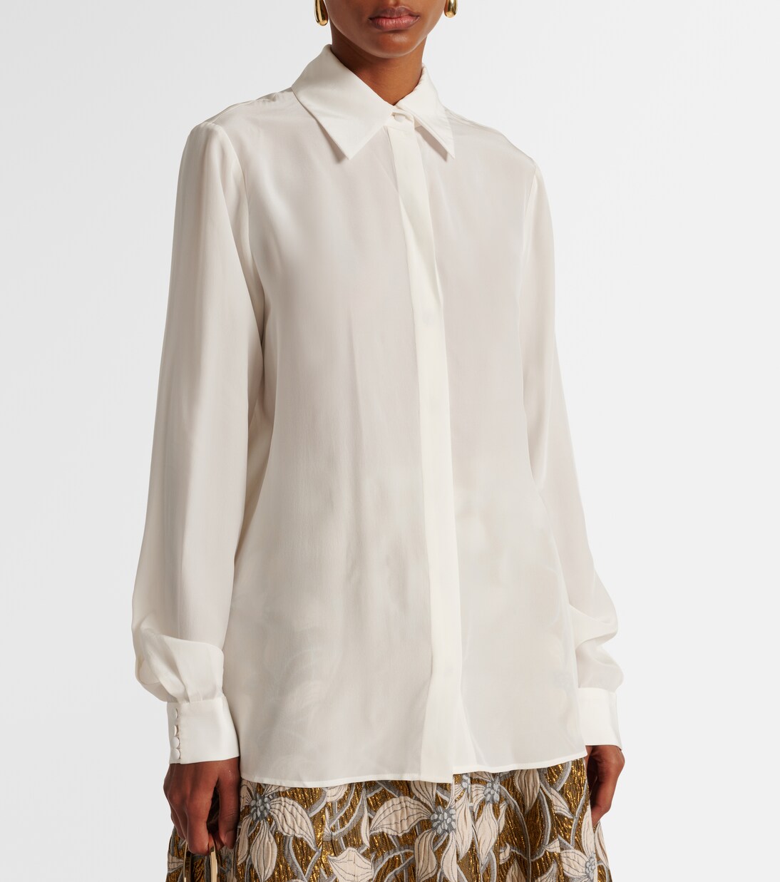 Keltie crêpe de chine shirt | Costarellos