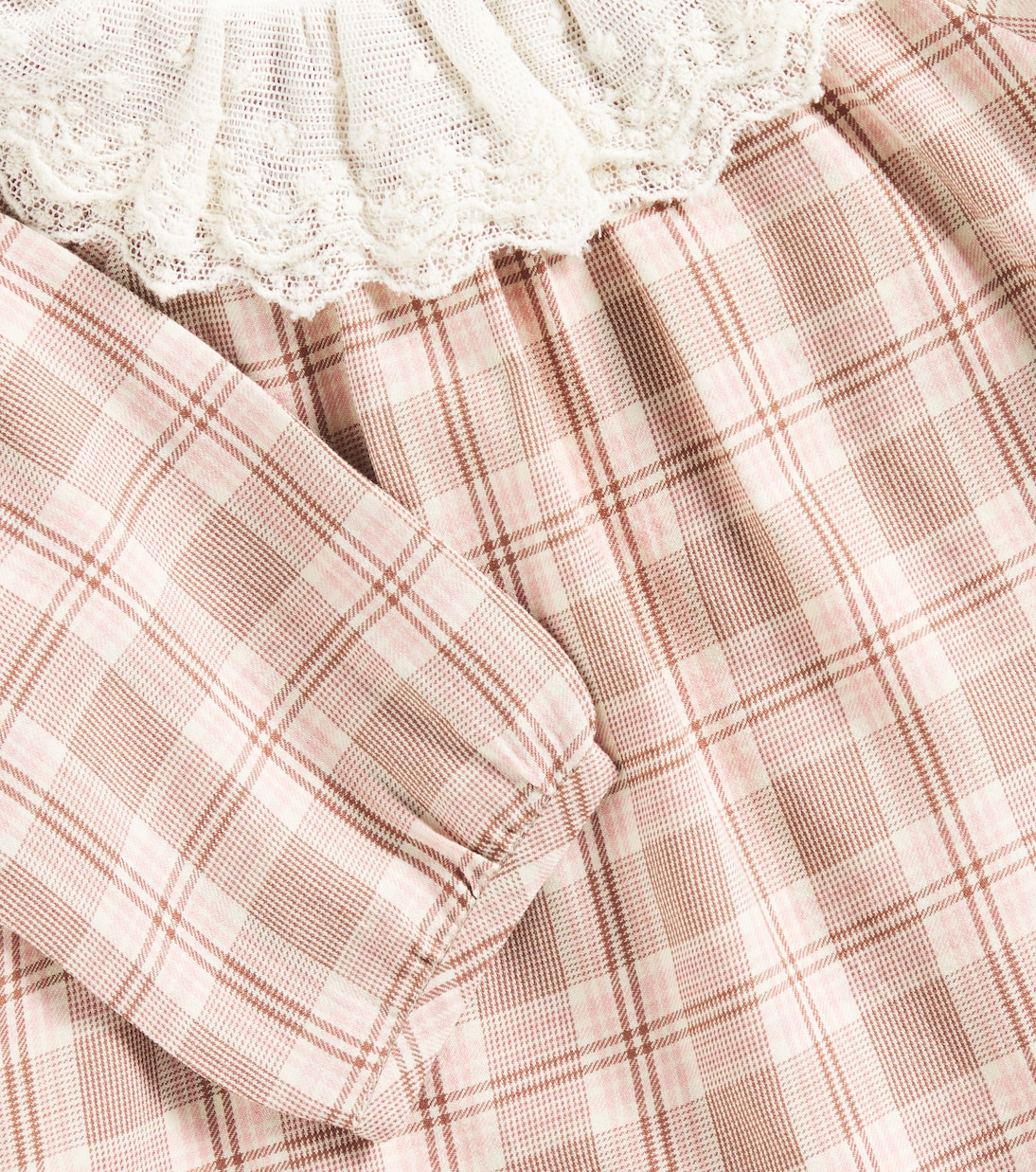 Baby Flavili lace-trimmed checked dress | Bonpoint