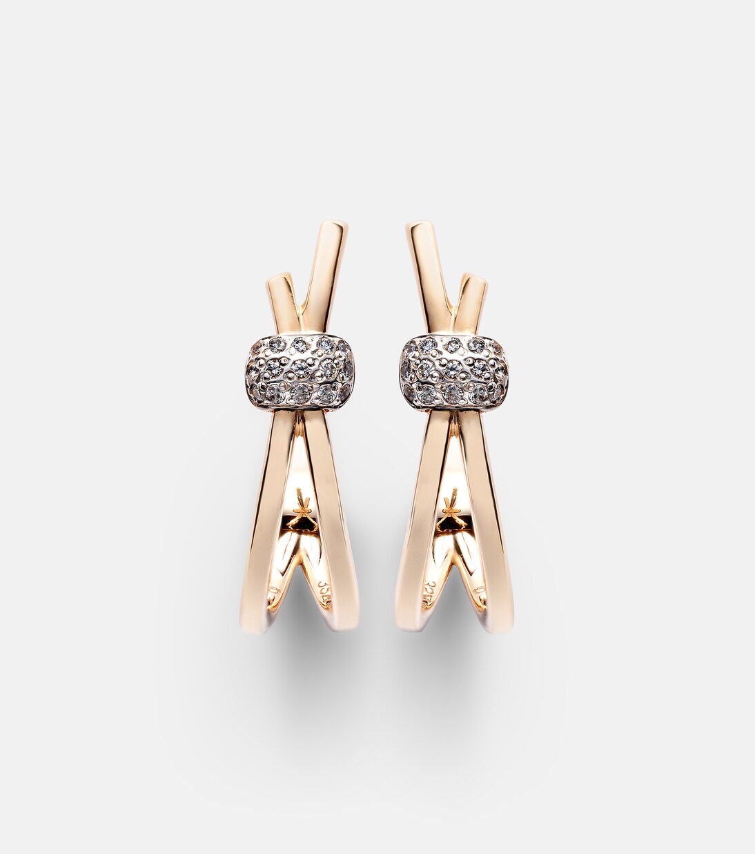 Pendientes Pomellato Together de oro rosa de 18 ct con diamantes | Pomellato