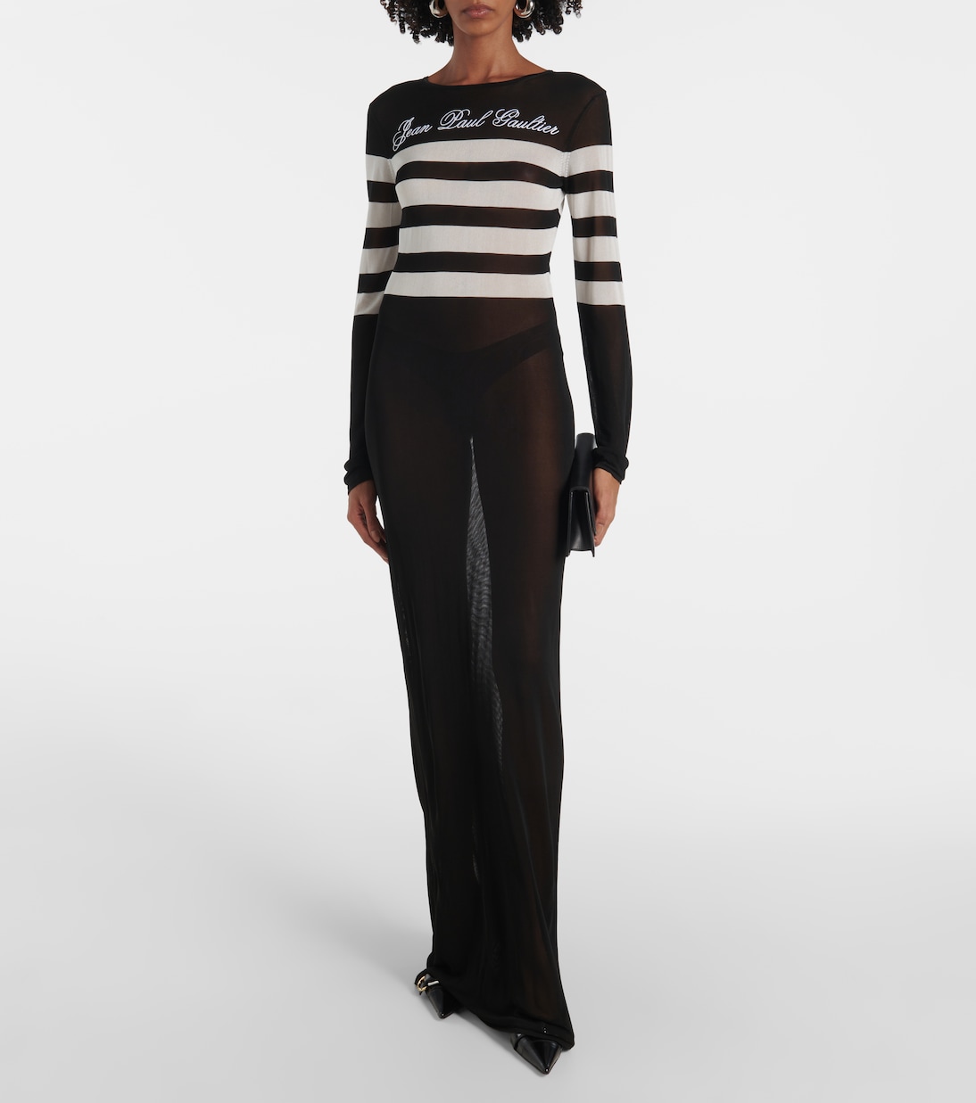 Maxikleid Marinière aus Mesh | Jean Paul Gaultier