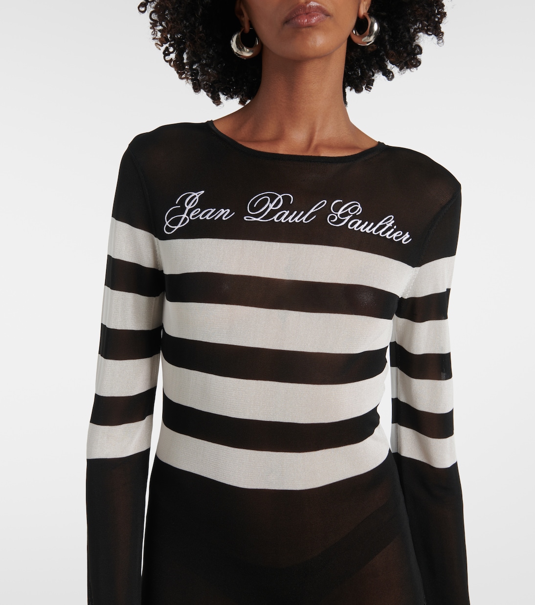 Maxikleid Marinière aus Mesh | Jean Paul Gaultier