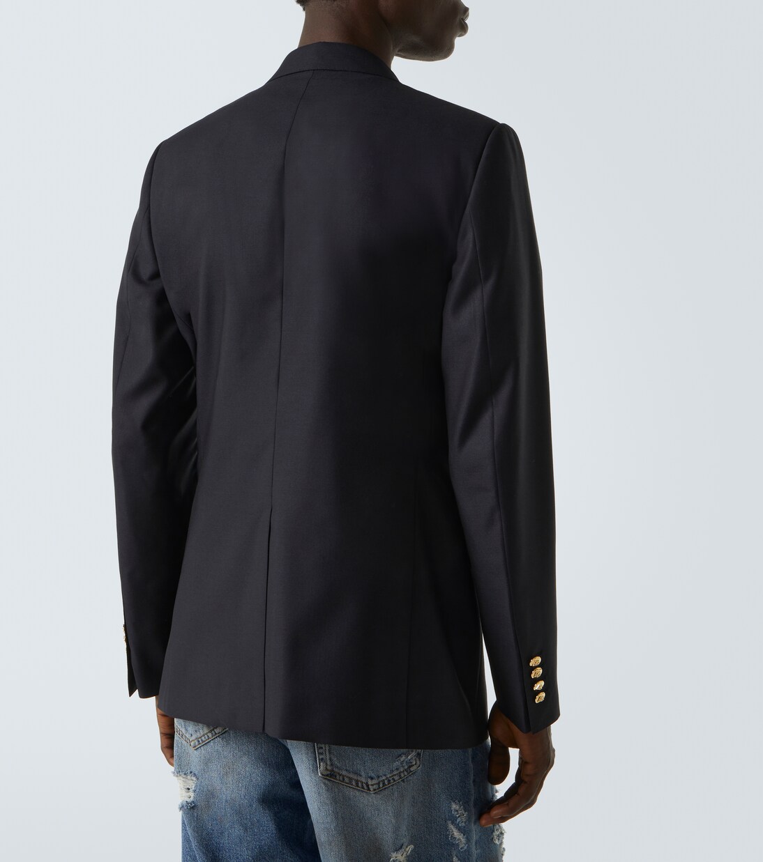 羊毛与真丝贴片贴花西装式外套 | Dolce&Gabbana