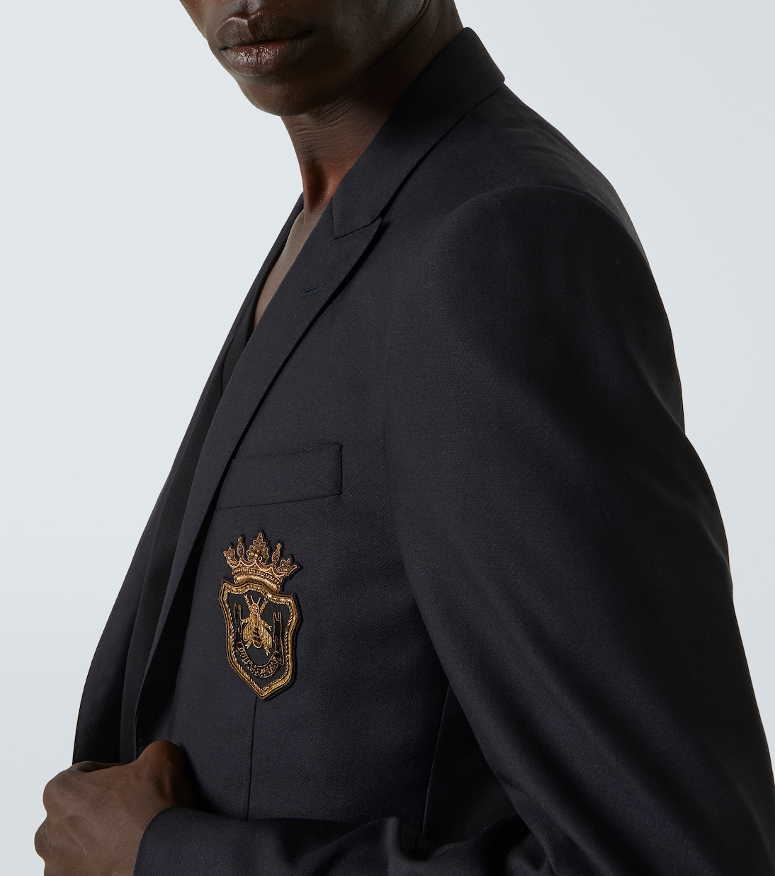 羊毛与真丝贴片贴花西装式外套 | Dolce&Gabbana