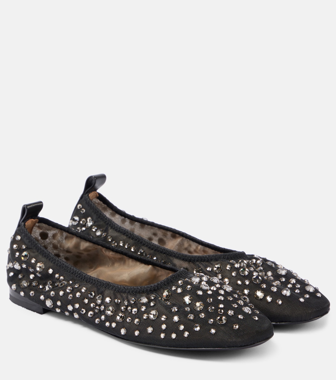 Crystal-embellished mesh ballet flats | Tory Burch
