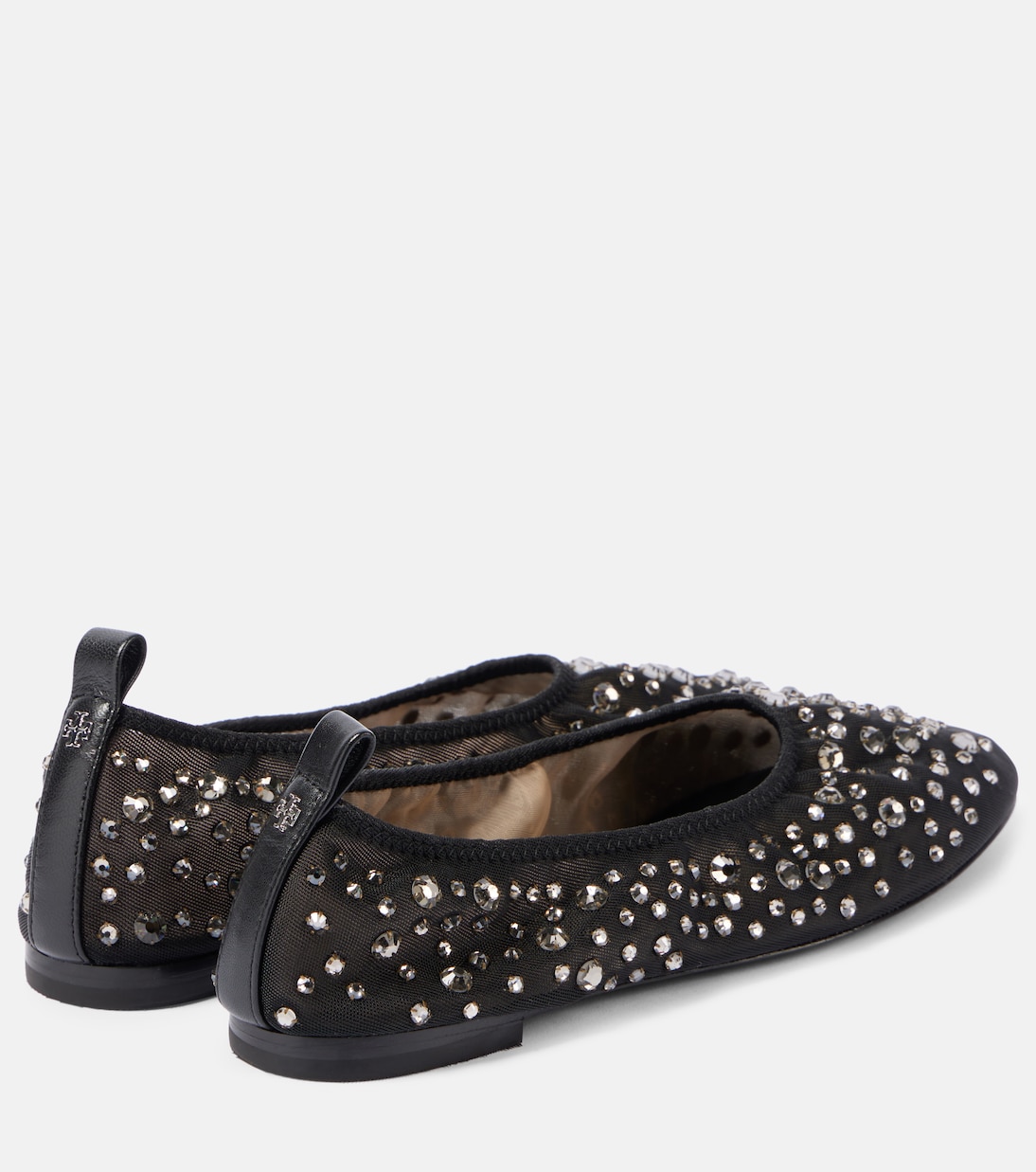 Crystal-embellished mesh ballet flats | Tory Burch
