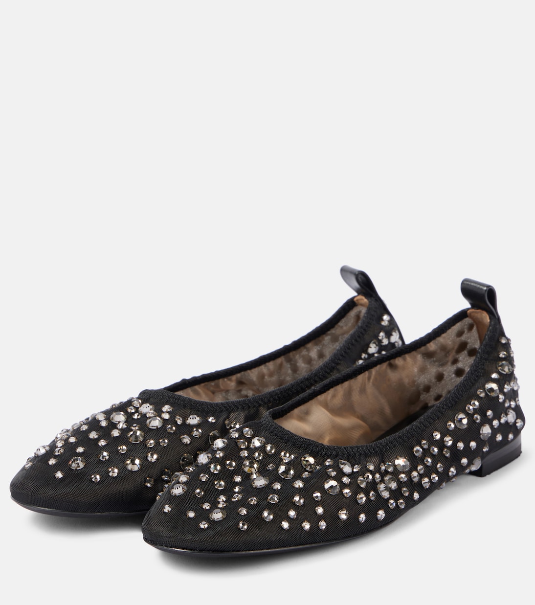 Crystal-embellished mesh ballet flats | Tory Burch