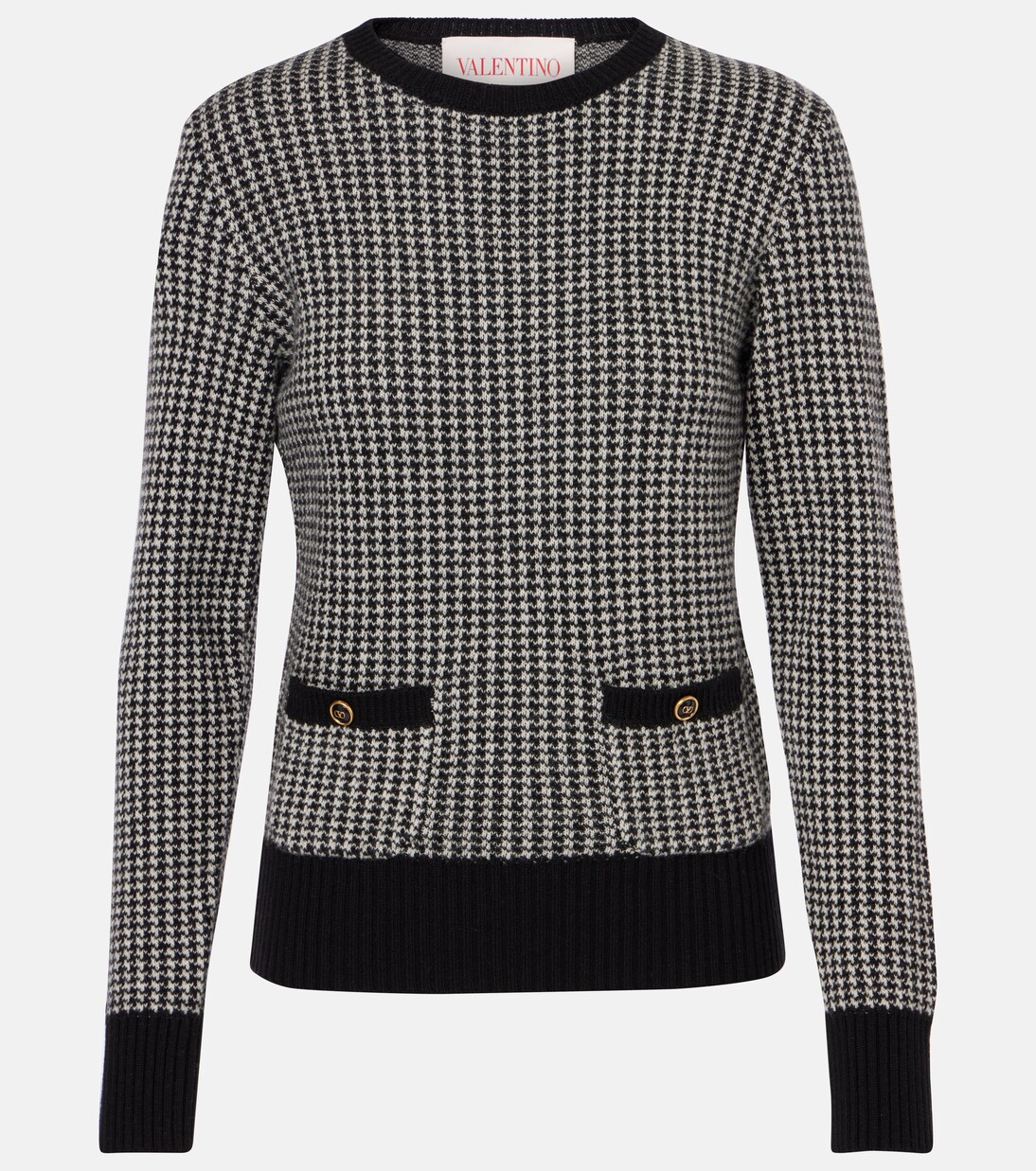 Houndstooth virgin wool sweater | Valentino