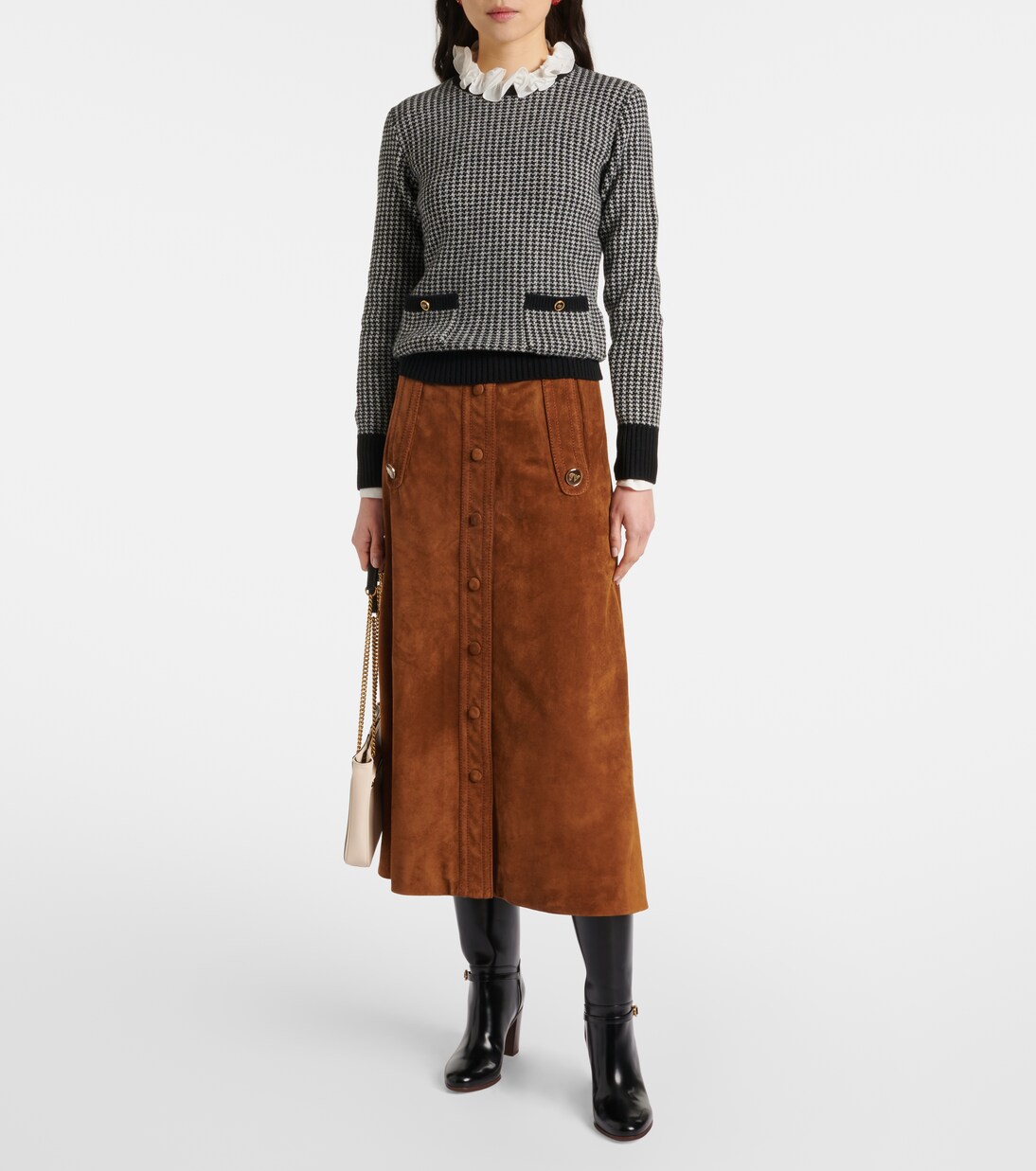 Houndstooth virgin wool sweater | Valentino