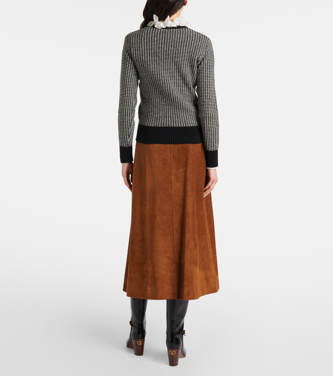 Houndstooth virgin wool sweater | Valentino