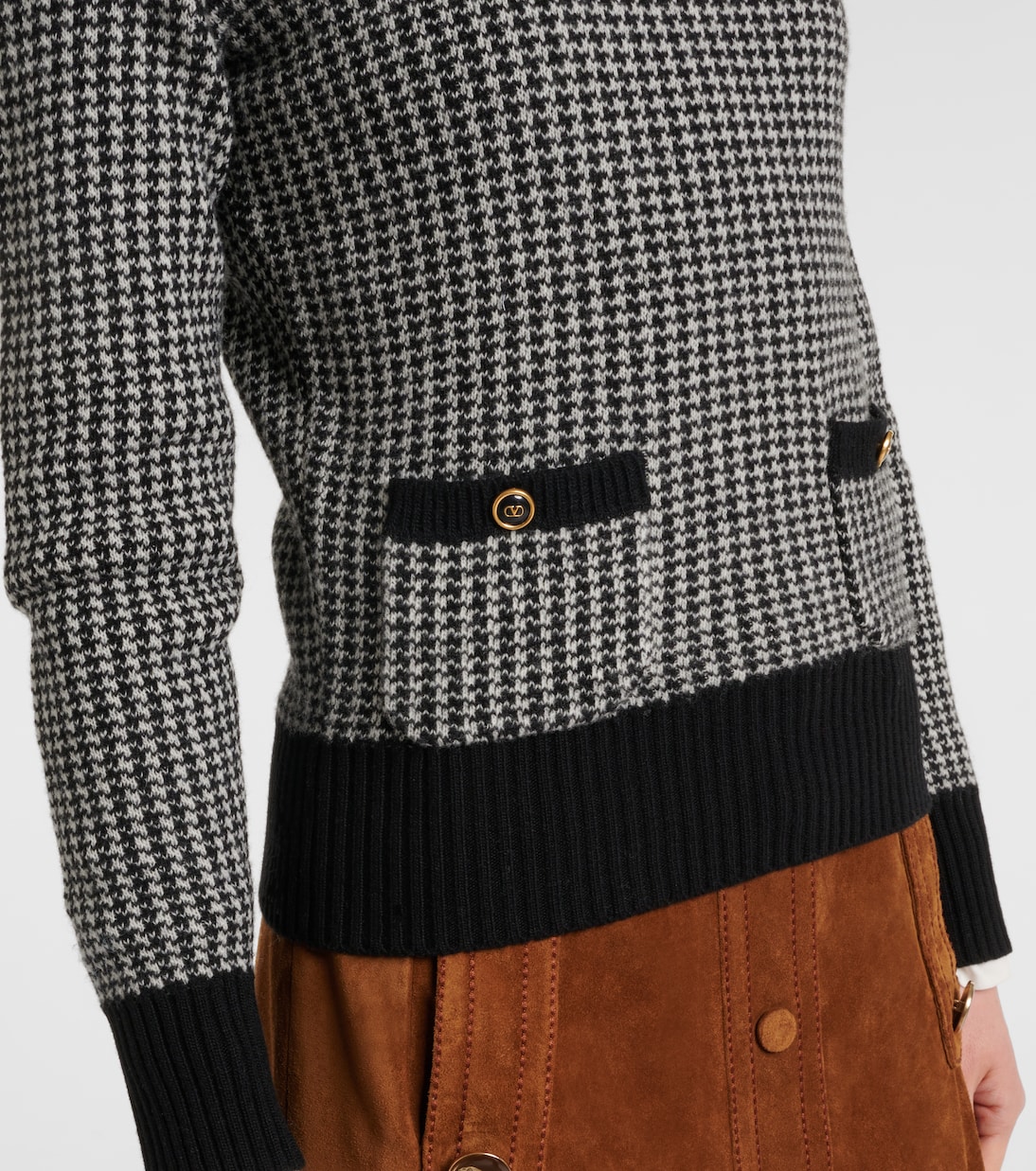 Houndstooth virgin wool sweater | Valentino