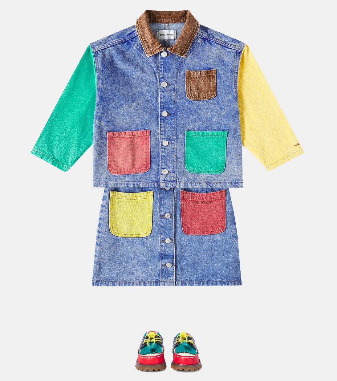 Colorblock denim skirt | Bobo Choses
