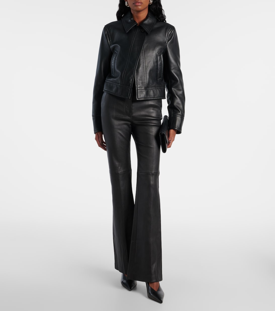 Mid-Rise-Schlaghose Tafira aus Leder | Joseph