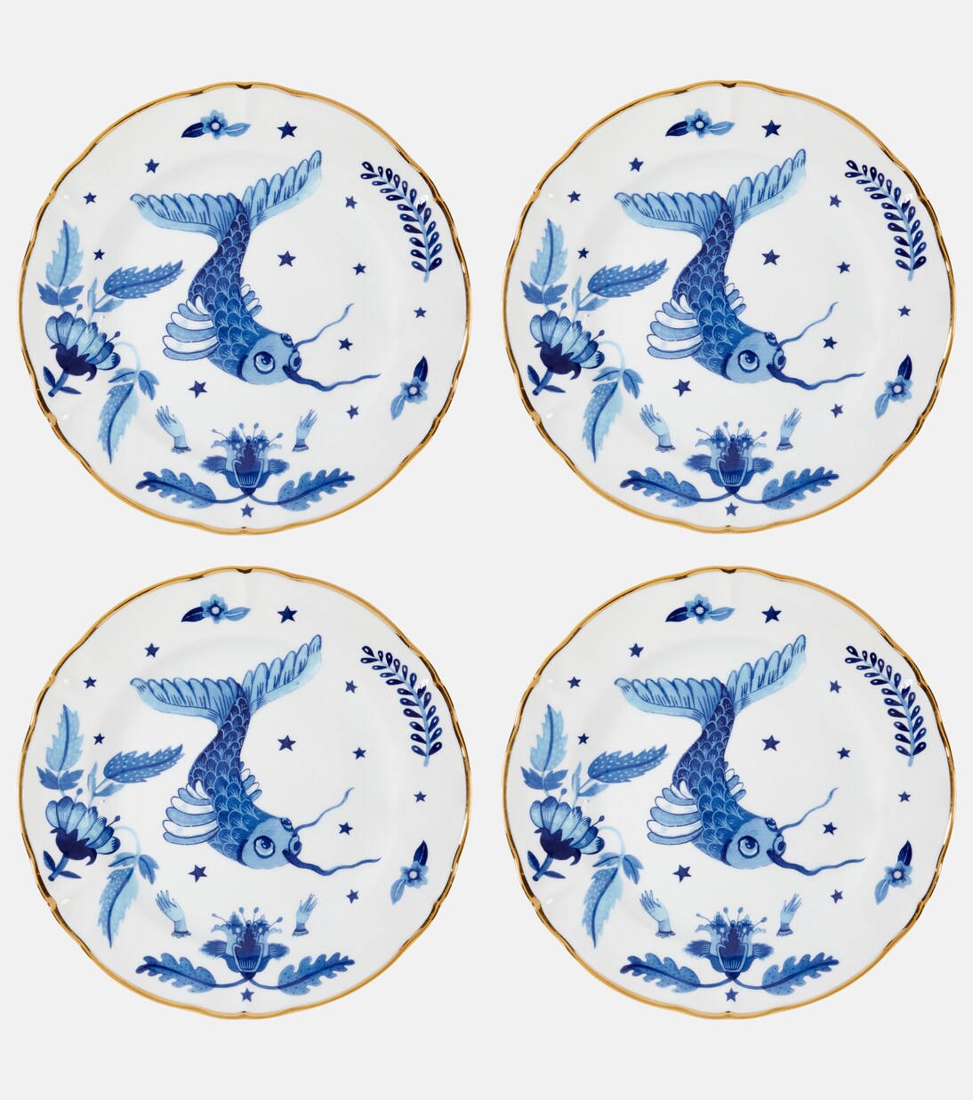 Set de 4 assiettes à dessert Marino Blue | Bitossi