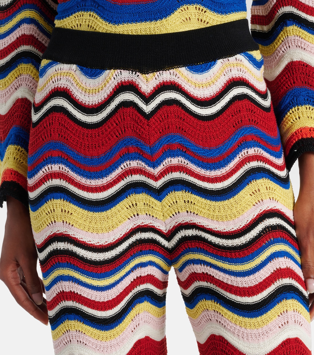 Weite Hose Chevron aus Häkelstrick | La DoubleJ