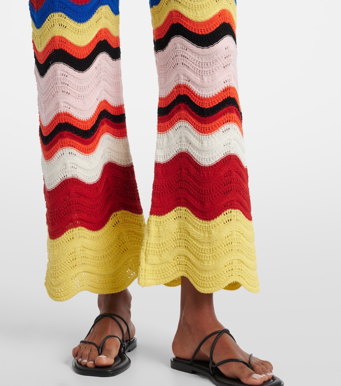 Weite Hose Chevron aus Häkelstrick | La DoubleJ