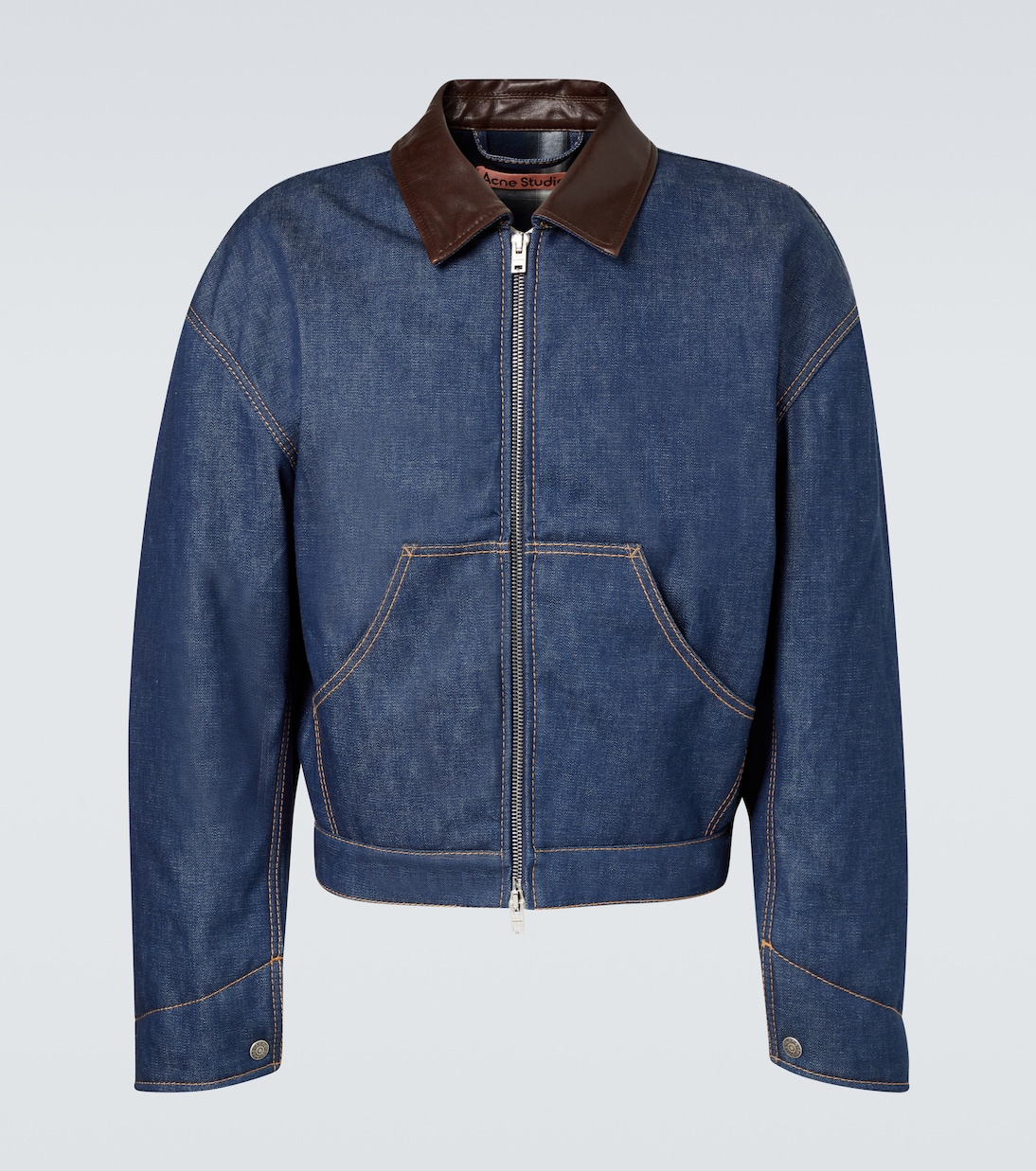 Leather-trimmed denim jacket | Acne Studios