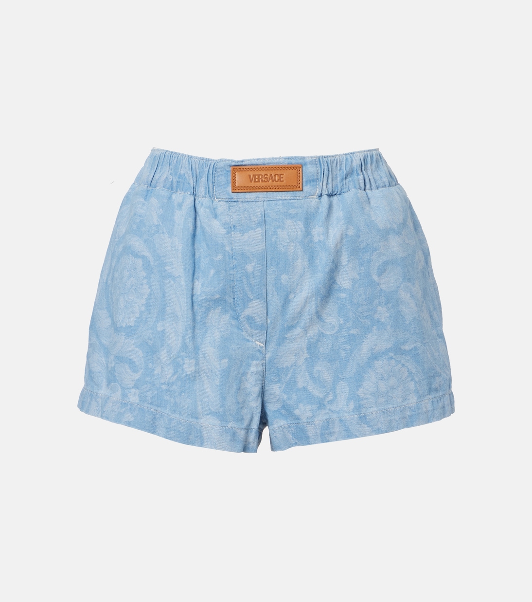 Barocco denim chambray shorts | Versace