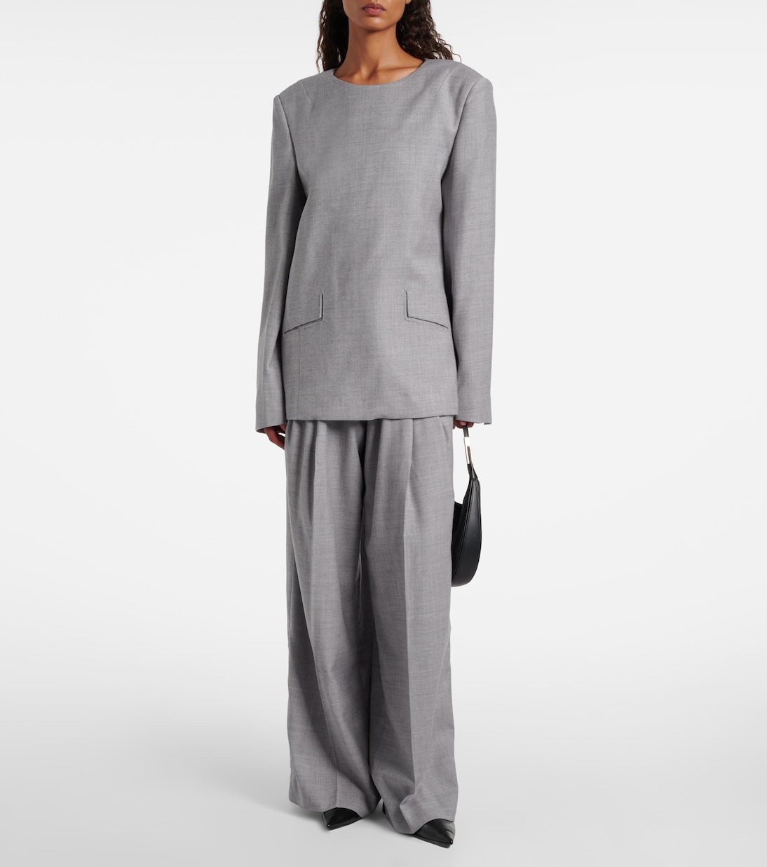 Weite Hose aus einem Wollgemisch  | Entire Studios