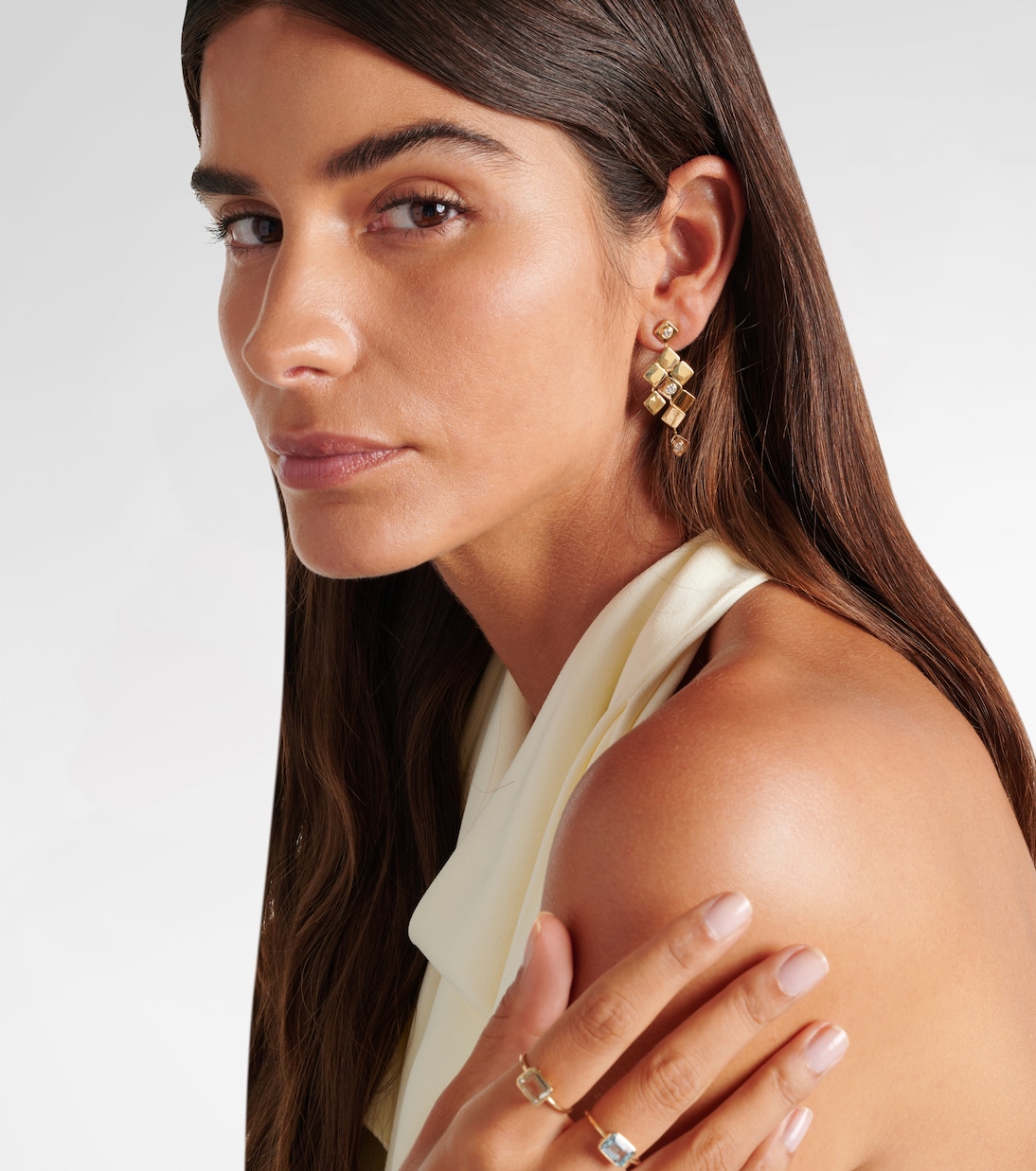 Orecchini Tile Temple in oro 18kt con diamanti | Ileana Makri