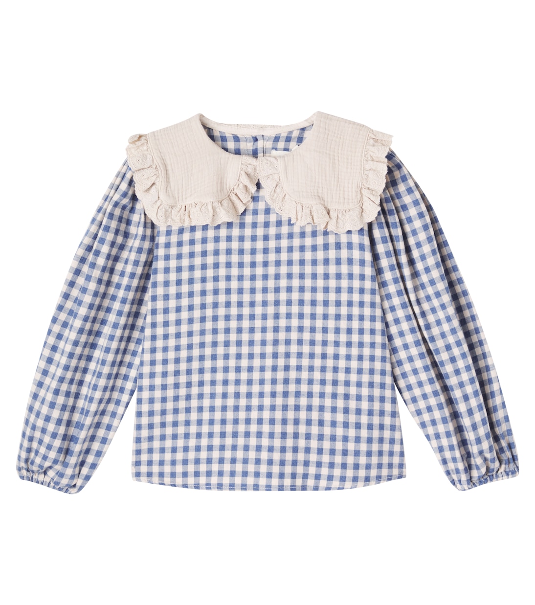 Belen gingham cotton flannel blouse | Cozmo