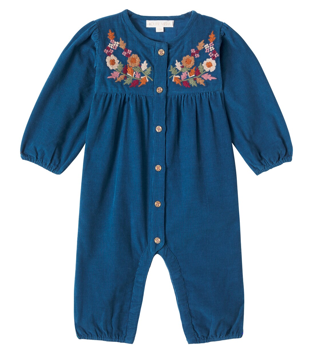 Baby embroidered cotton corduroy onesie  | Louise Misha