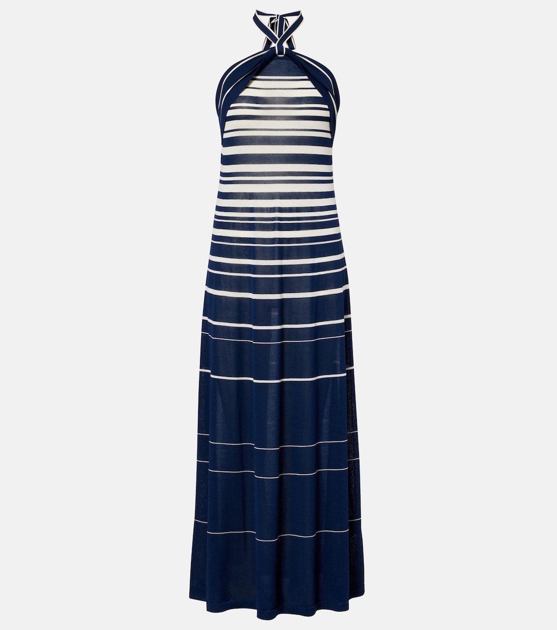 Abito lungo Axel in misto cotone a righe con scollo all’americana | Faithfull