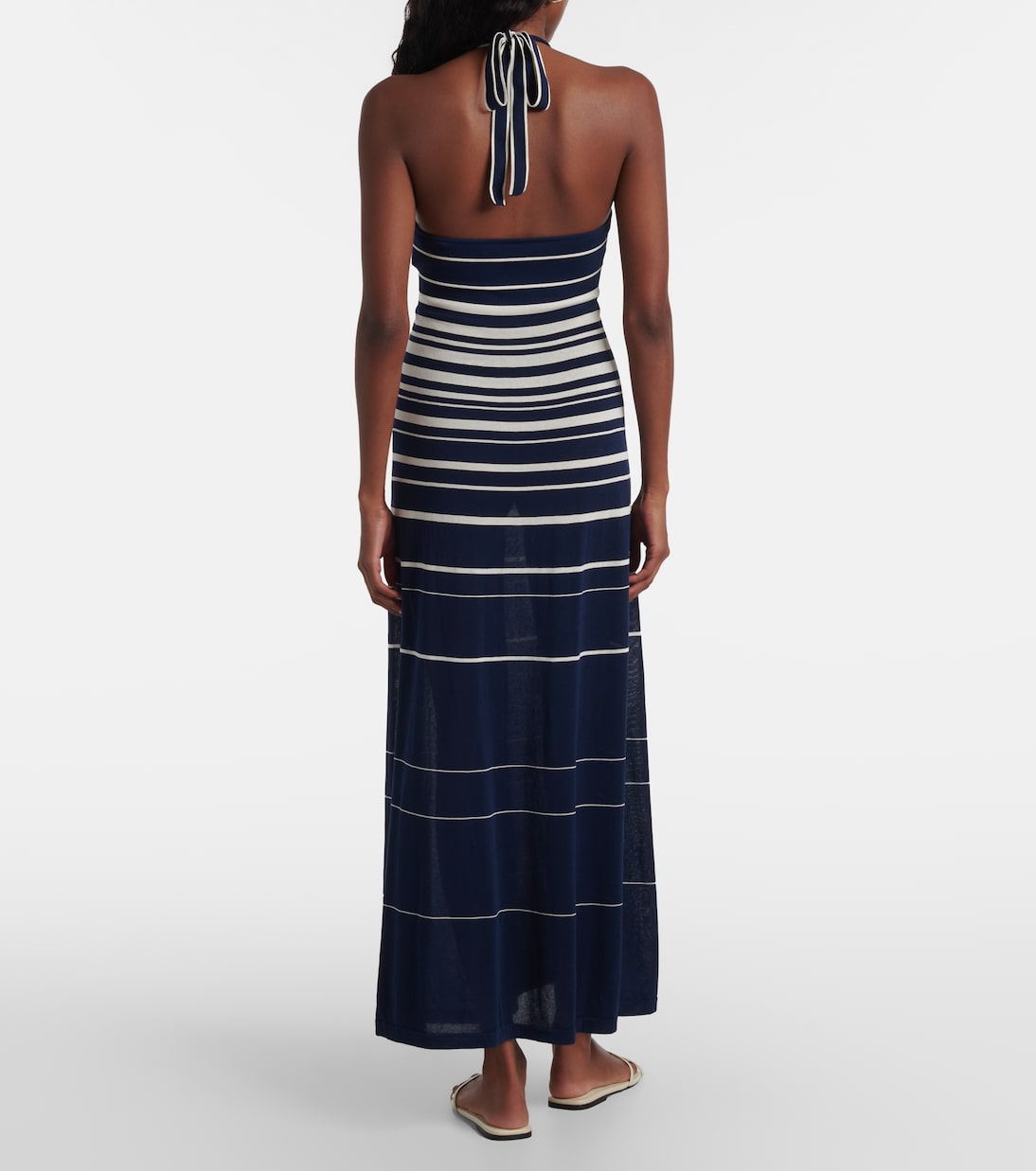 Abito lungo Axel in misto cotone a righe con scollo all’americana | Faithfull