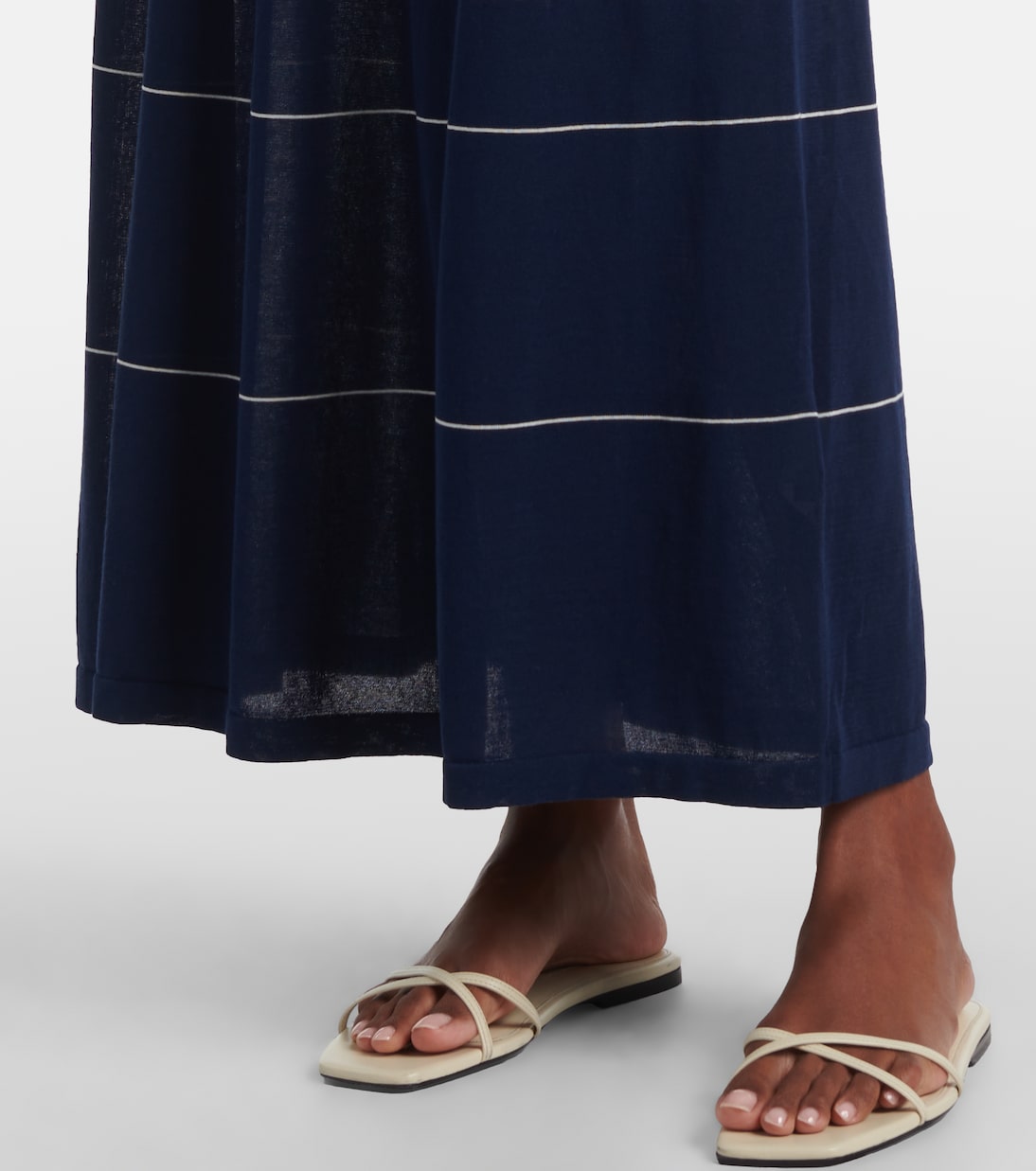 Abito lungo Axel in misto cotone a righe con scollo all’americana | Faithfull