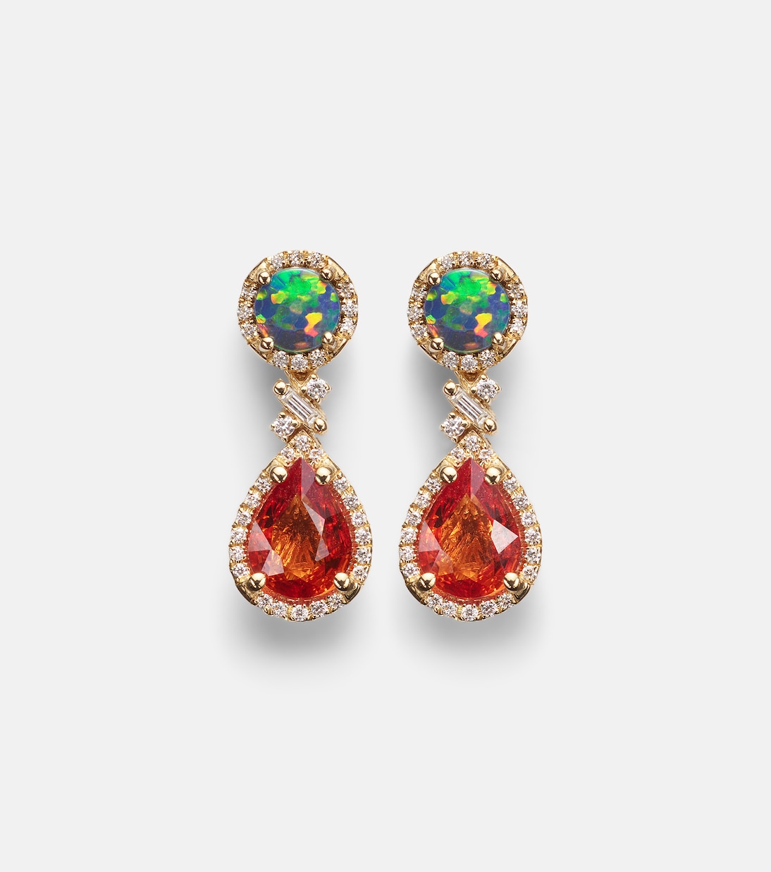 Doublet 18kt gold drop earrings with gemstones | Suzanne Kalan
