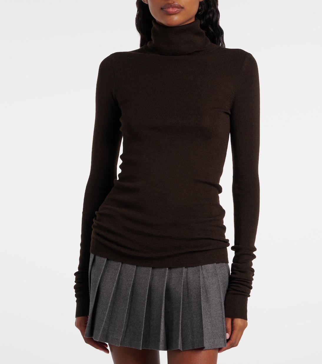 Utica Thin wool and silk turtleneck sweater | The Frankie Shop