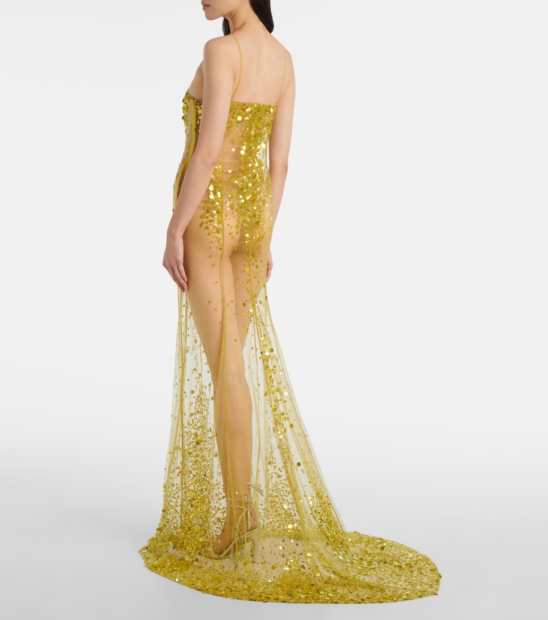 Sequined sheer mesh gown | The Attico
