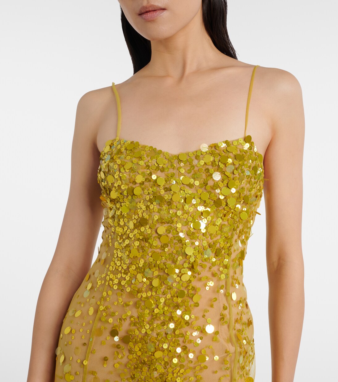 Sequined sheer mesh gown | The Attico