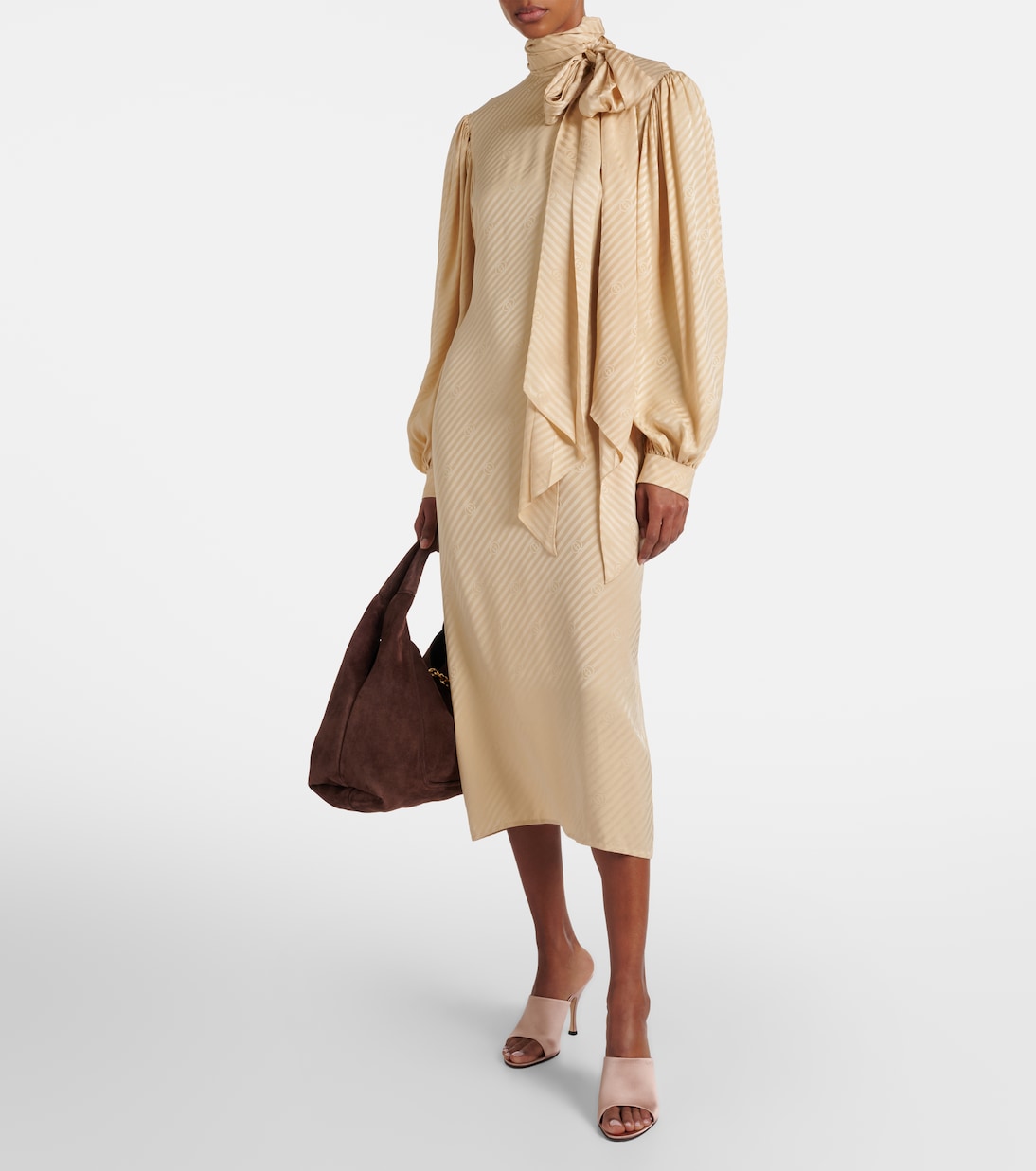 Midikleid GG aus Seiden-Jacquard | Gucci