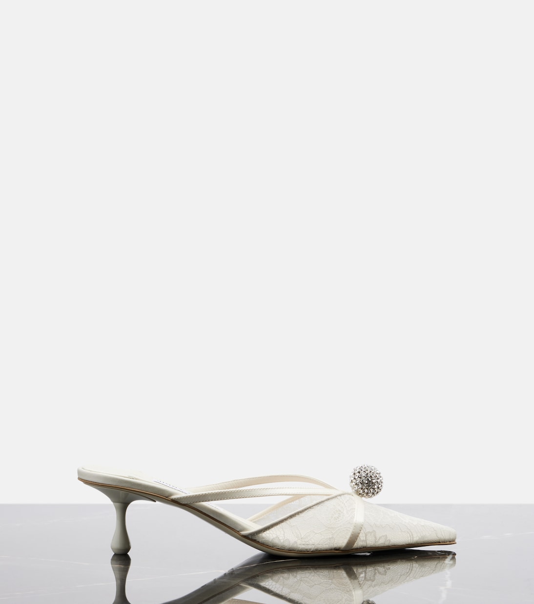 Sana embellished leather-trimmed lace mules | Jimmy Choo