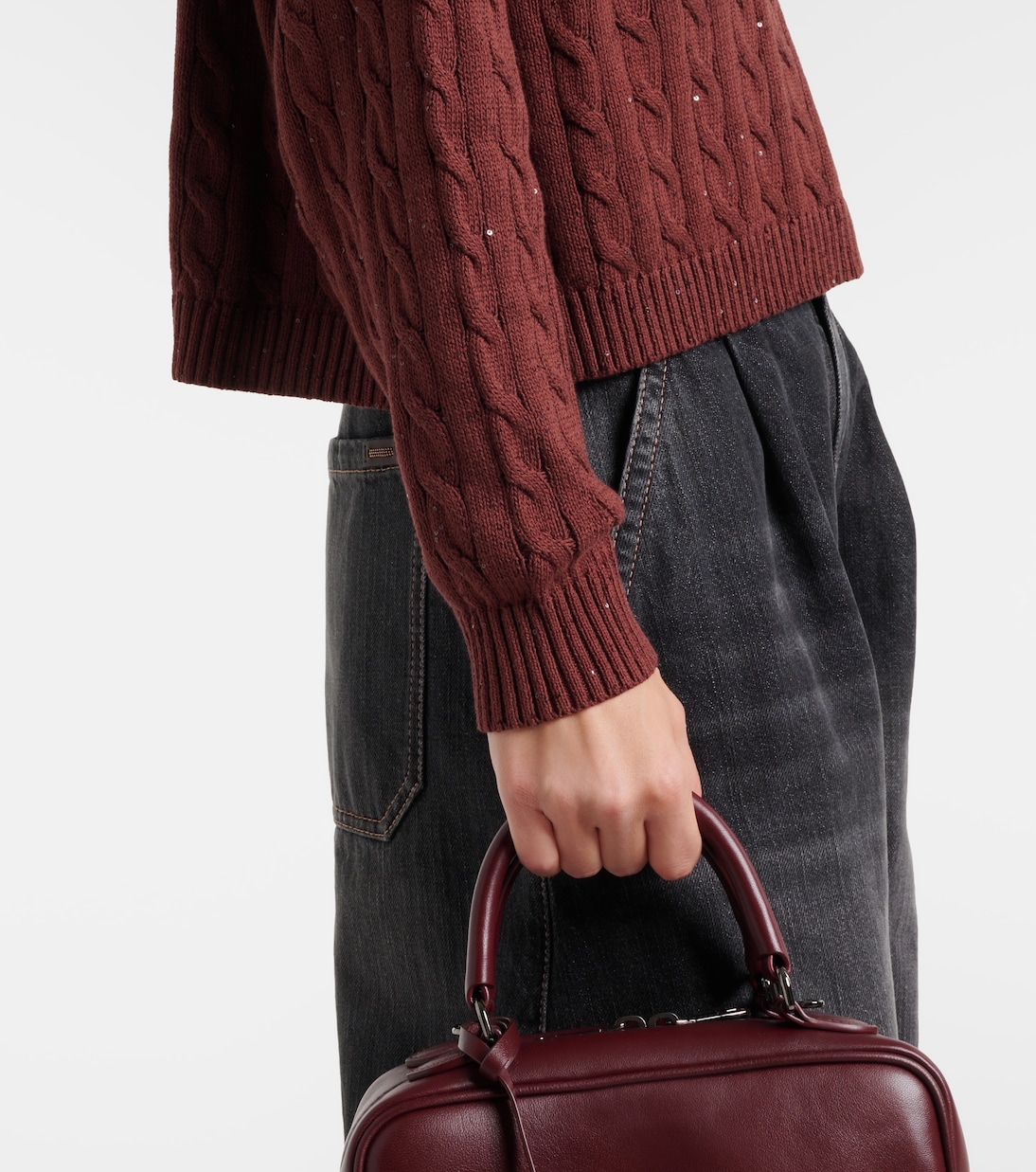 Cable-knit cotton-blend polo sweater | Brunello Cucinelli