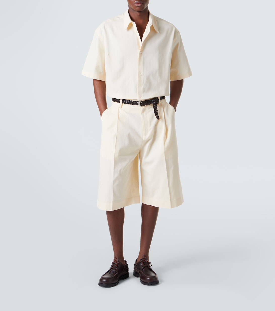Bermuda-Shorts Fowld aus Baumwolle und Leinen | Studio Nicholson
