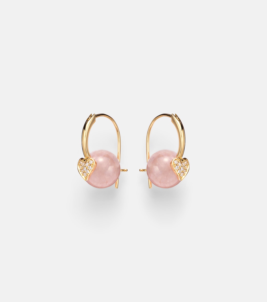 14kt gold (585/1000) earrings with diamonds and morganites | Sydney Evan