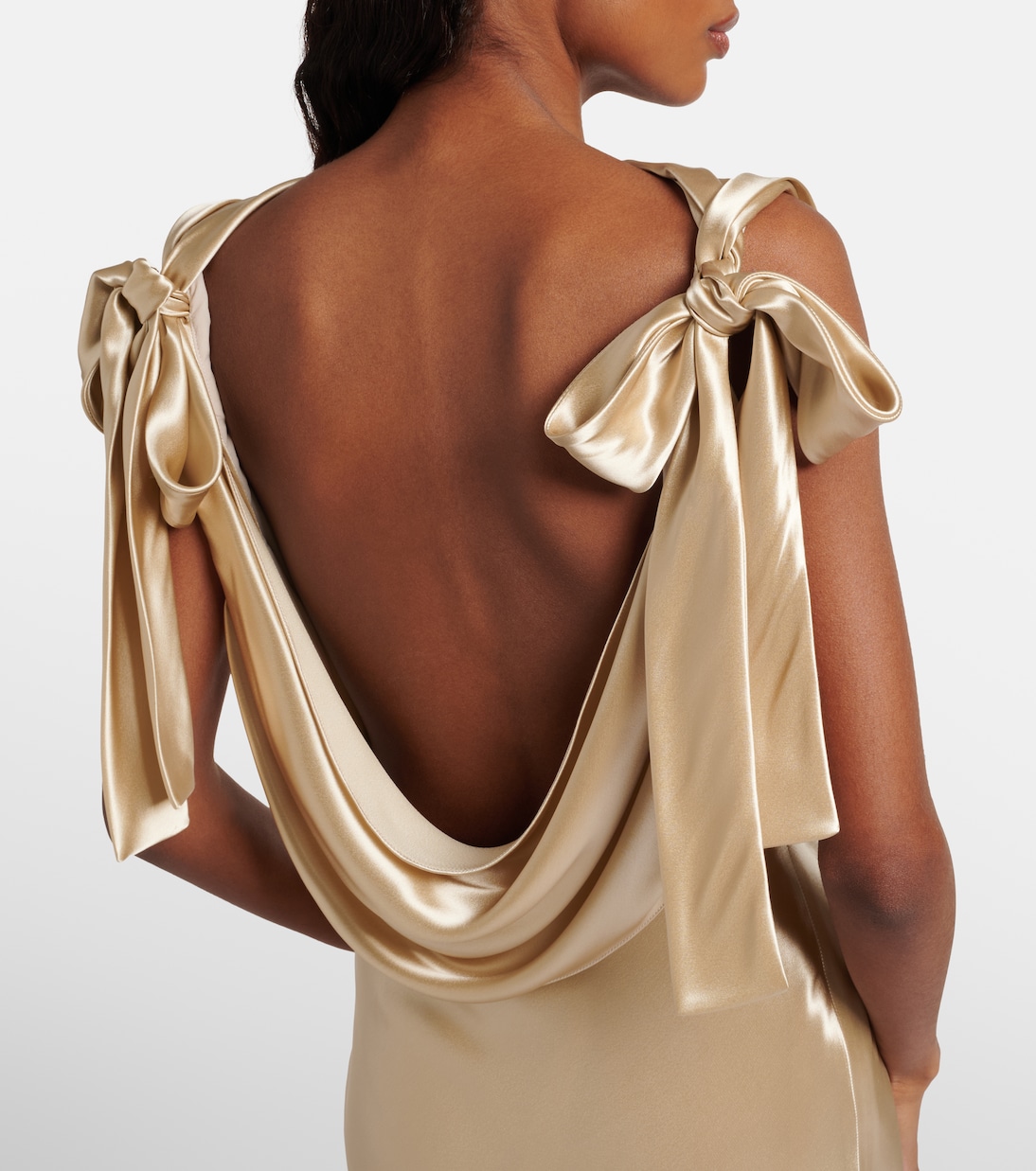 Bow-detail satin gown | Miu Miu