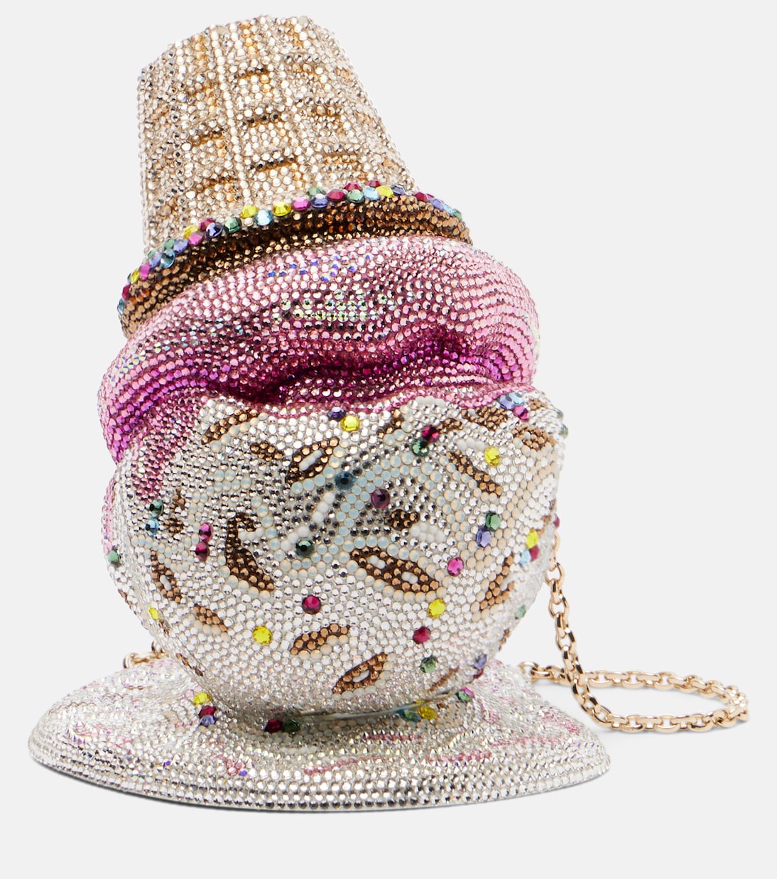 Upside Down Cone Oops embellished clutch | Judith Leiber Couture
