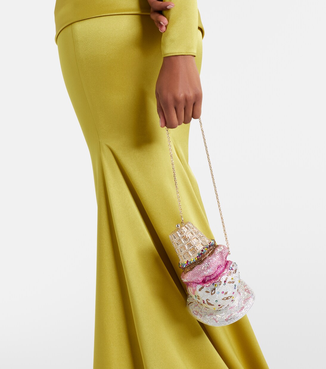 Upside Down Cone Oops embellished clutch | Judith Leiber Couture
