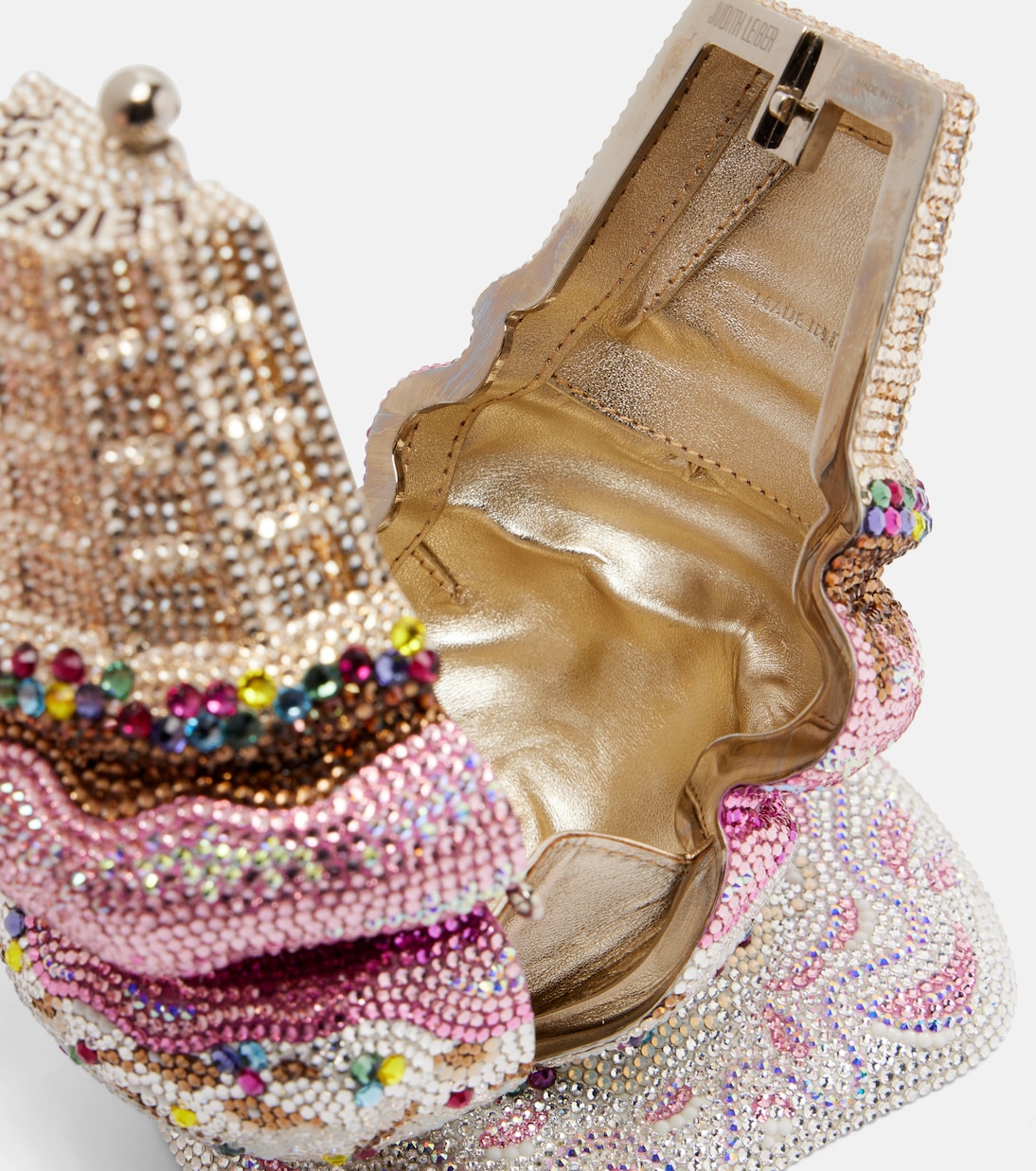 Upside Down Cone Oops embellished clutch | Judith Leiber Couture