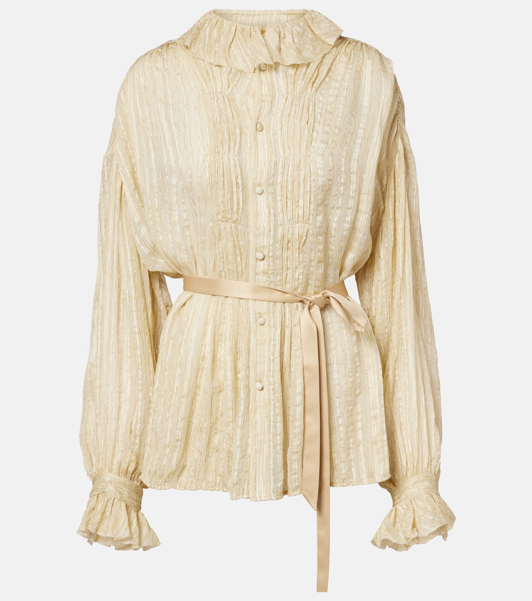 Pleated silk-blend blouse | Xu Zhi