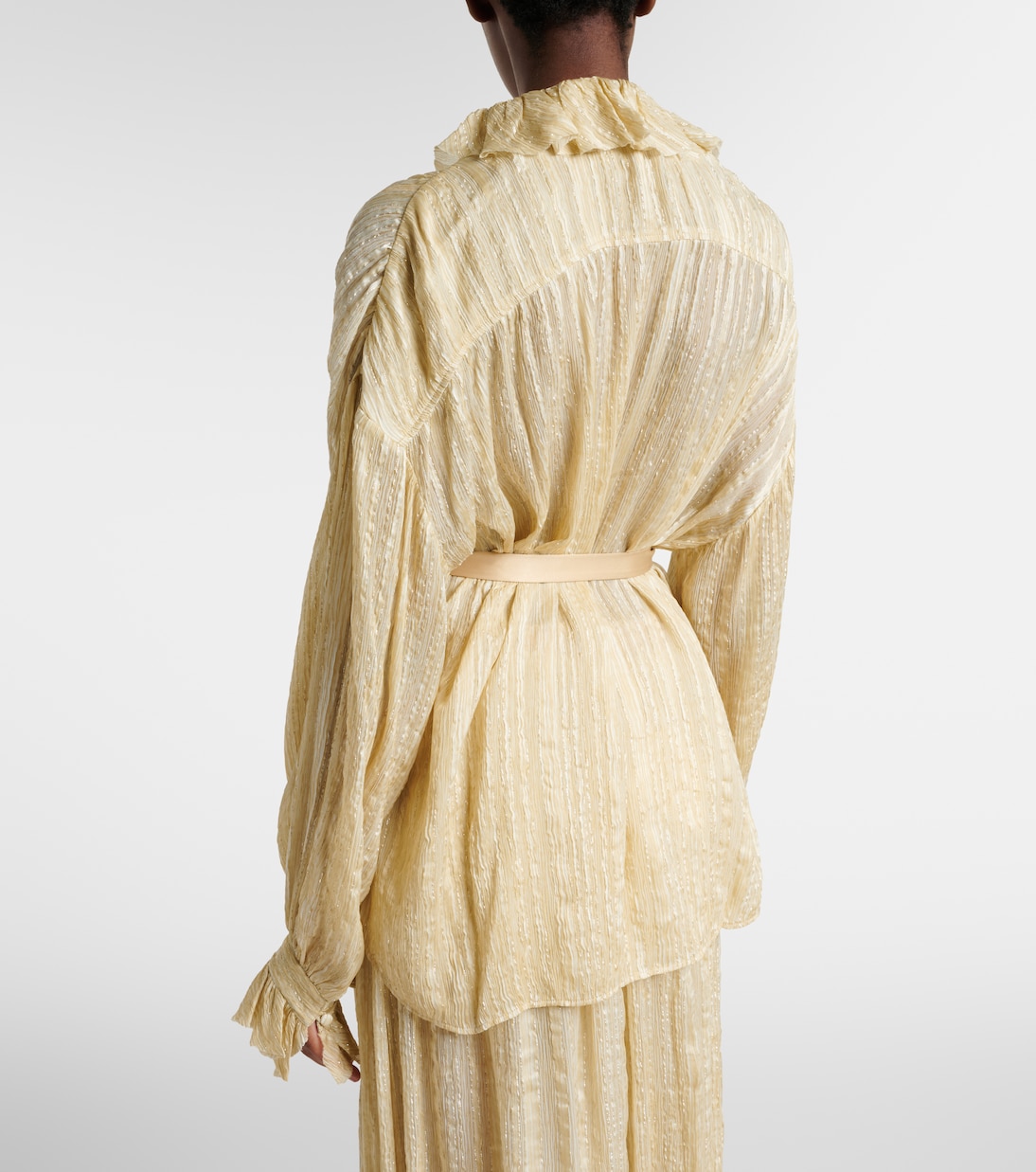 Pleated silk-blend blouse | Xu Zhi
