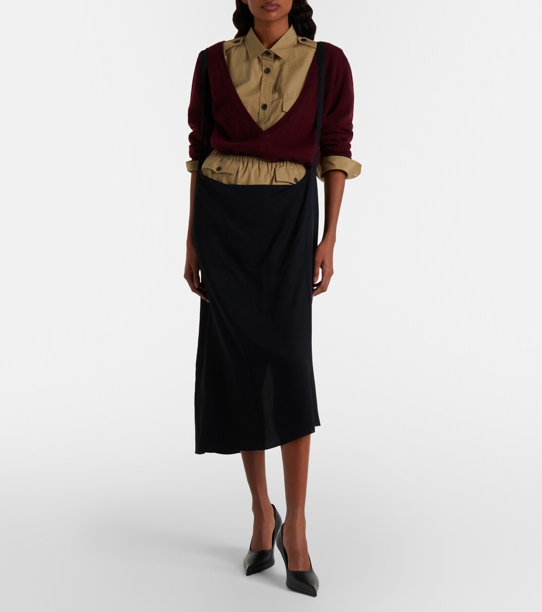 Crêpe midi skirt | Prada