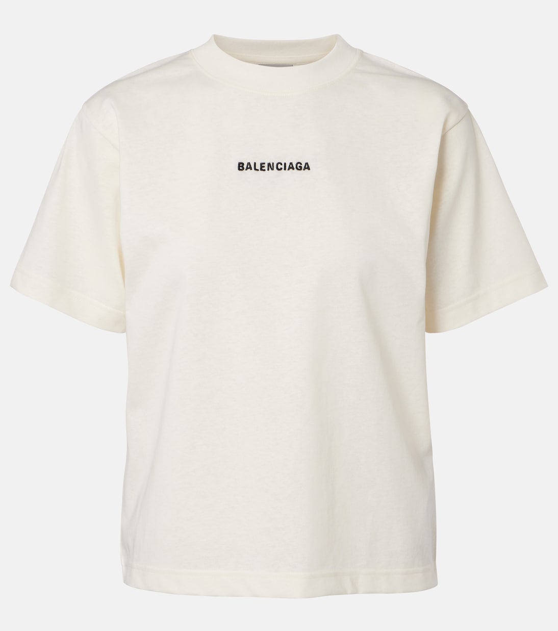 T-shirt en jersey de coton brodé à logo | Balenciaga
