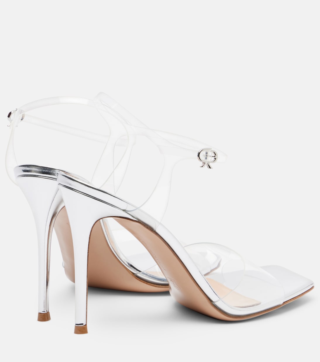 95 leather-trimmed PVC slingback sandals | Gianvito Rossi